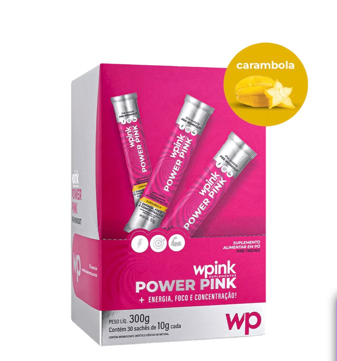 power pink de carambola - pré-treino - 300g - wp