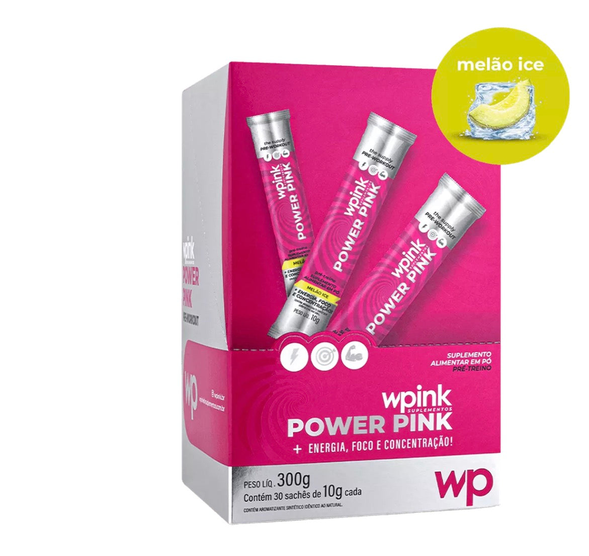 power pink de melão ice - pré-treino - 300g - wp