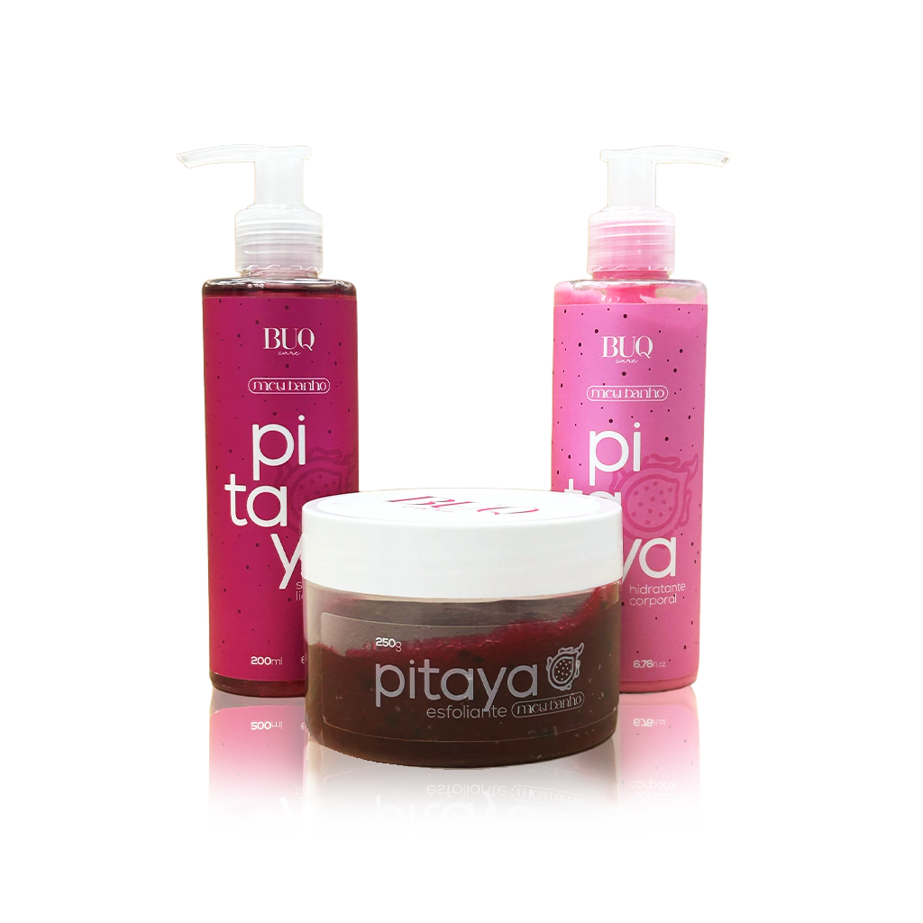 COMBO PITAYA ESFOLIANTE + CREME HIDRATANTE + SABONETE LÍQUIDO - Buq care